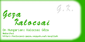 geza kalocsai business card