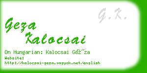 geza kalocsai business card